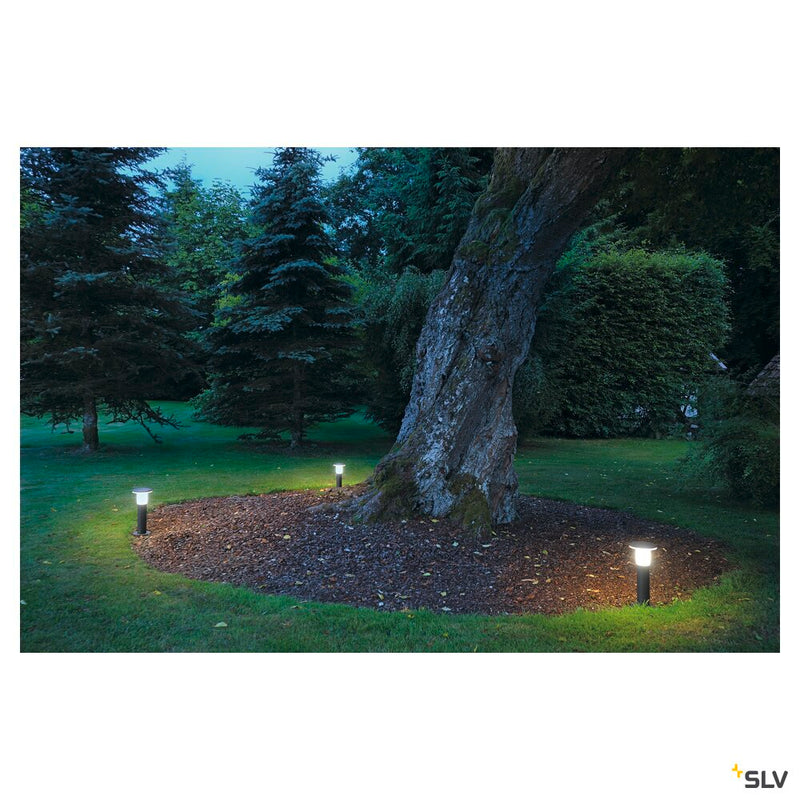 ALPA MUSHROOM 45, outdoor floor stand, TC-(D,H,T,Q)SE, IP55, stone-grey, Ø/H 16/40 cm, max. 24W