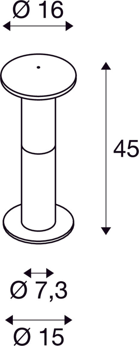 ALPA MUSHROOM 45, outdoor floor stand, TC-(D,H,T,Q)SE, IP55, stone-grey, Ø/H 16/40 cm, max. 24W