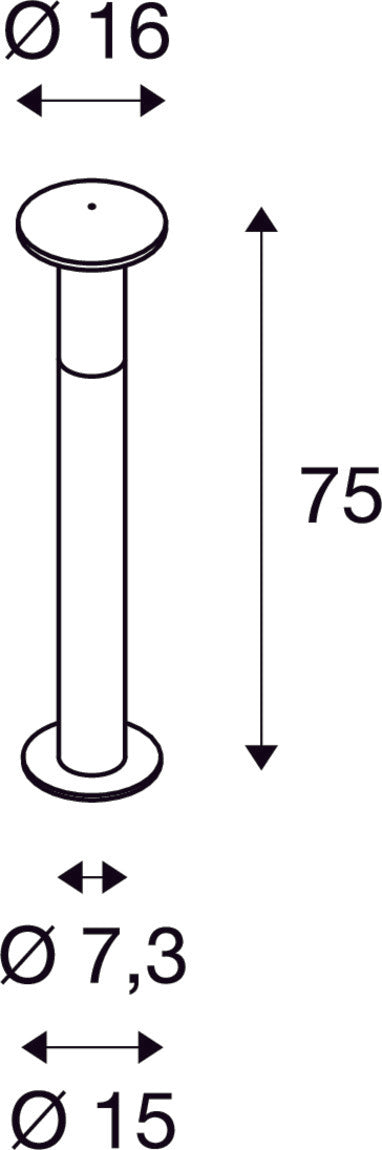 ALPA MUSHROOM 75, outdoor floor stand, TC-(D,H,T,Q)SE, IP55, stone-grey, Ø/H 16/75 cm, max. 24W