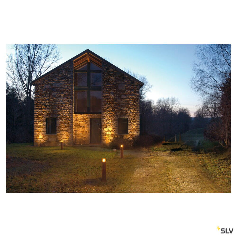 RUSTY 70, outdoor floor stand, TC-DSE, IP55, round, rusted steel, Ø/H 19/70 cm, max. 11W