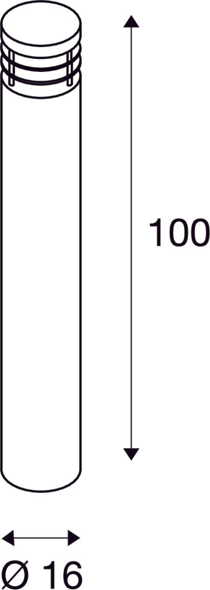 VAP 100, outdoor floor stand, TC-HSE, IP44, round, stainless steel 304, Ø/H 16/100 cm, max. 23W