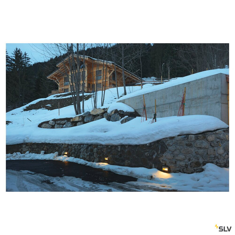 BRICK DOWNUNDER, outdoor recessed wall light, C35, IP44, silver-grey, max. 40W