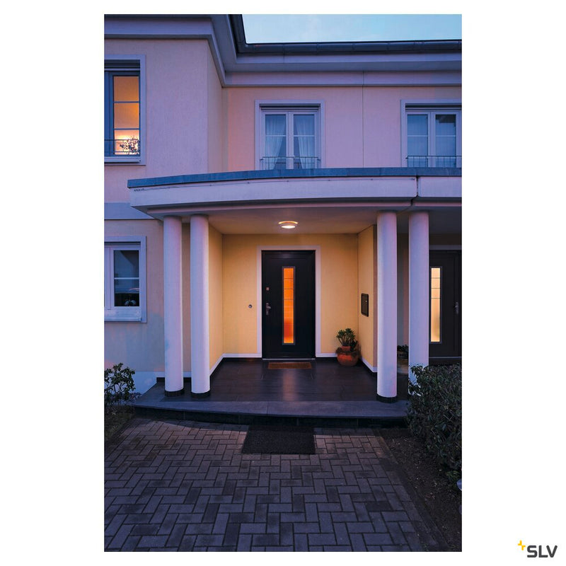 BULAN, outdoor wall and ceiling light, C35, IP44, round, white, frosted glass, max. 60W