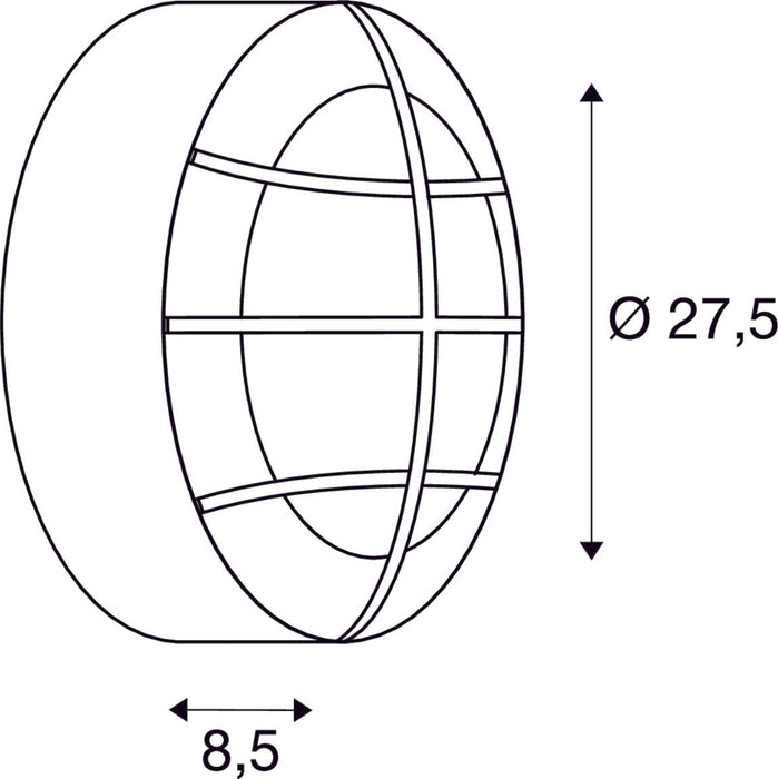 BULAN GRID, outdoor wall and ceiling light, A60, IP55, round, anthracite, max. 50W, PC cover