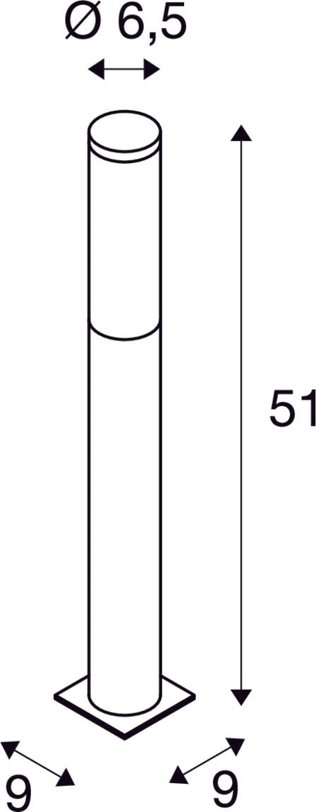 BIG NAILS 50, outdoor floor stand, TC-(D,H,T,Q)SE, IP44, stainless steel 304, Ø/H 6.5/51 cm, max. 15W