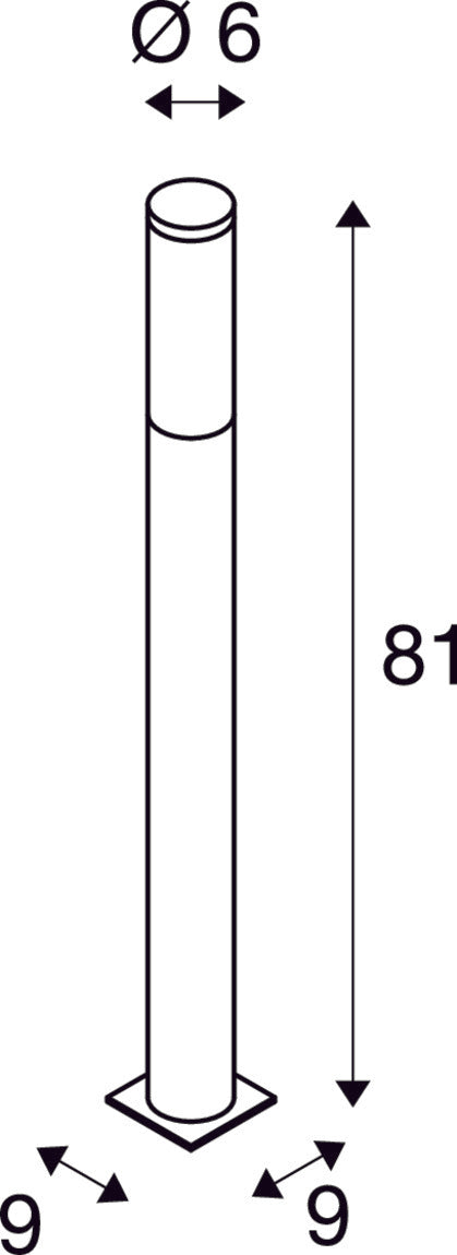 BIG NAILS 80, outdoor floor stand, TC-(D,H,T,Q)SE, IP44, stainless steel 304, Ø/H 6.5/81 cm, max. 15W