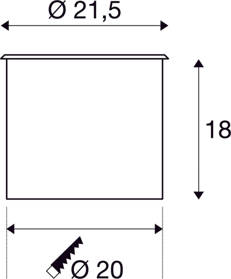 DASAR 215, outdoor inground fitting, QPAR111, IP67, round, stainless steel 316, max. 75W