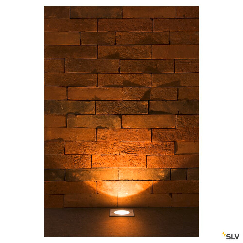 DASAR 215, outdoor inground fitting, QPAR111, IP67, square, stainless steel 316, max. 75W