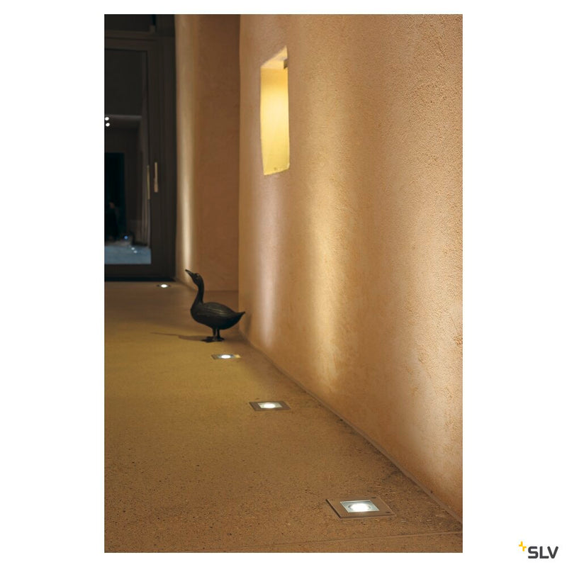 DASAR 70, outdoor inground fitting, QPAR51, IP67, square, stainless steel 304, max. 35W