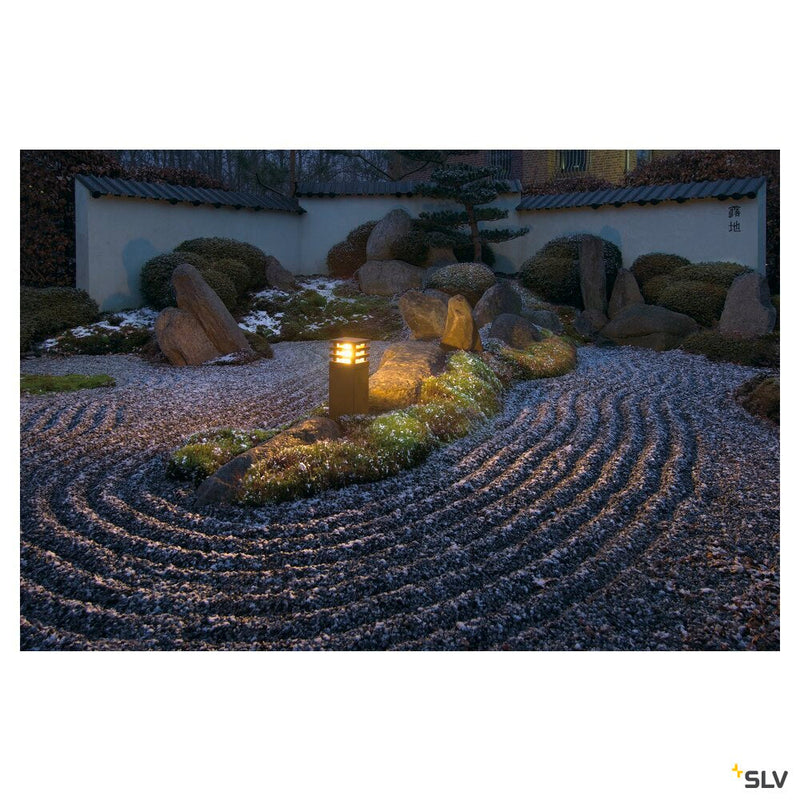 RUSTY SQUARE 40, outdoor floor stand, TC-DSE, IP55, square, rusted steel, L/W/H 12/12/40 cm, max. 11W