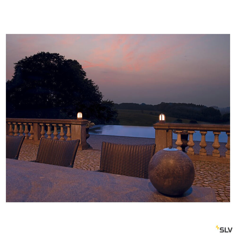 RUSTY CONE, outdoor floor stand, C35, round, rusted steel, Ø/H 15/24 cm, max. 40W, IP54