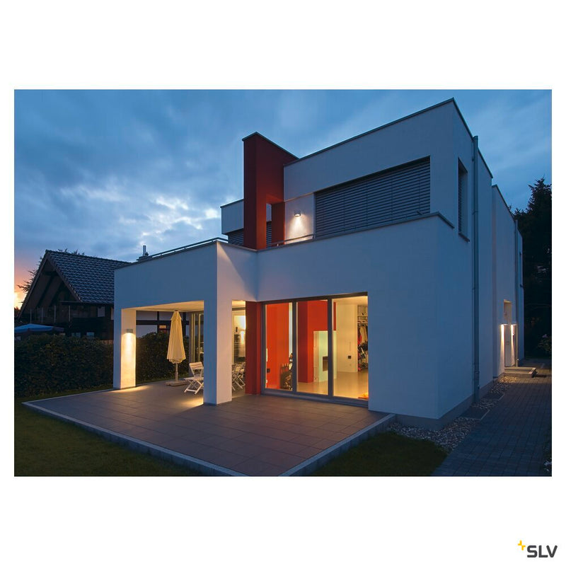 BIG THEO WALL, outdoor wall light, QPAR111, IP44, square, silver-grey, max. 75W