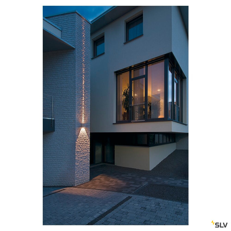 OUT BEAM, outdoor wall light, LED, 3000K, beam up/flood down, silver-grey, IP44