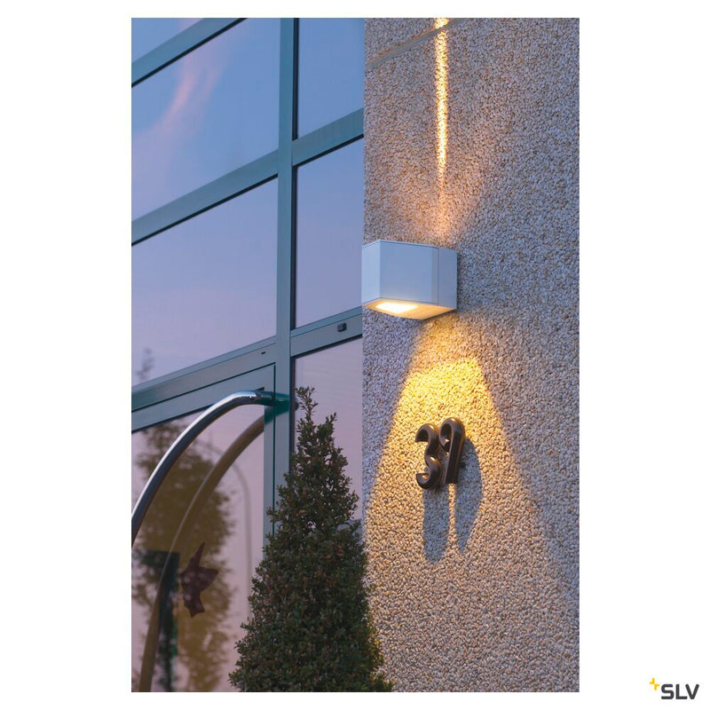 OUT BEAM, outdoor wall light, LED, 3000K, beam up/flood down, silver-grey, IP44