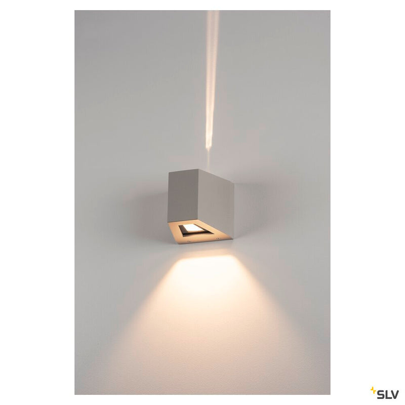 OUT BEAM, outdoor wall light, LED, 3000K, beam up/flood down, silver-grey, IP44