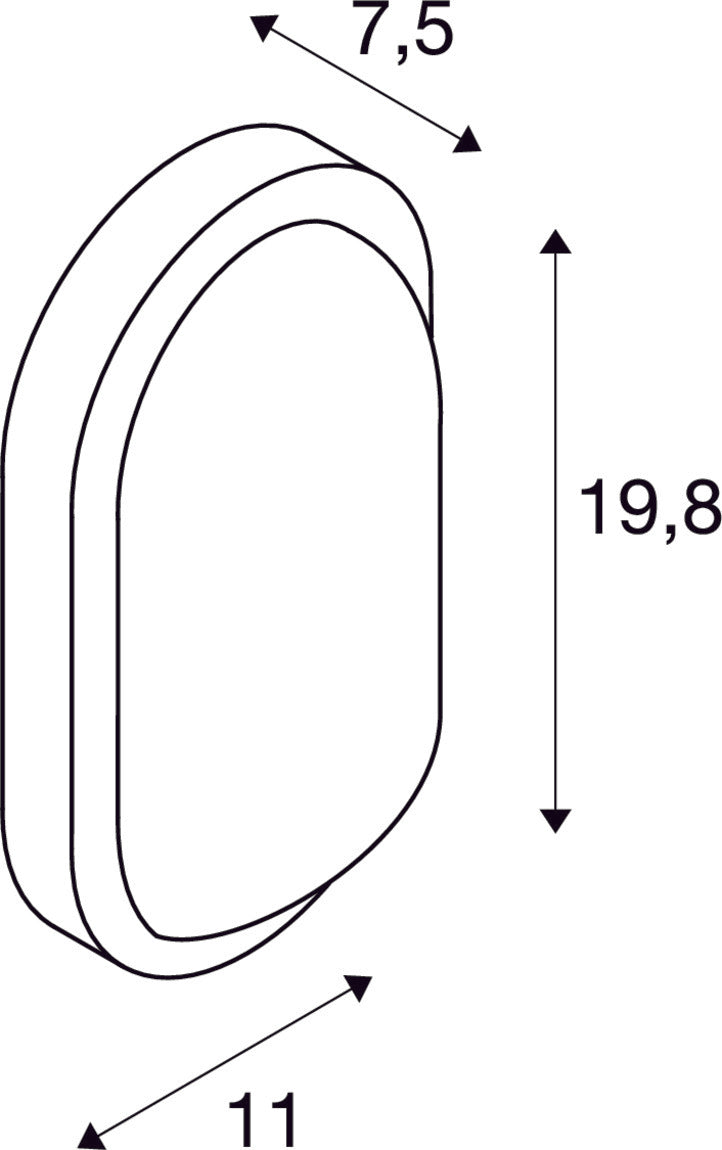 TERANG 2, outdoor wall and ceiling light, LED, 3000K, IP44, oval, anthracite, 11W