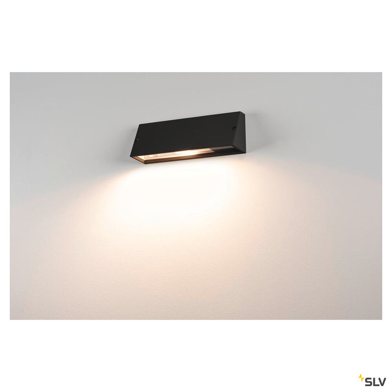 PEMA, outdoor wall light, TC-(D,H,T,Q)SE, IP44, rectangular, black, max. 15W