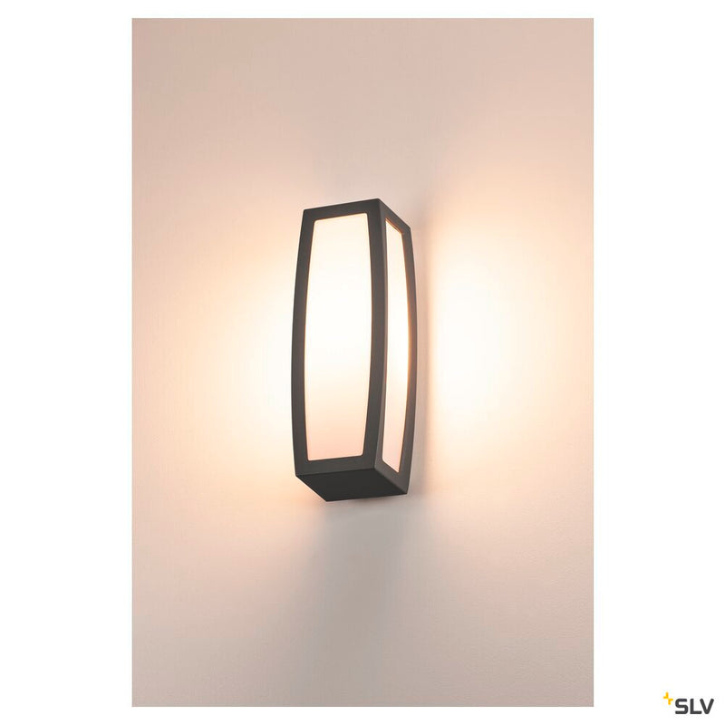 MERIDIAN BOX, outdoor wall light, TC-(D,H,T,Q)SE, IP54, anthracite, max. 20W