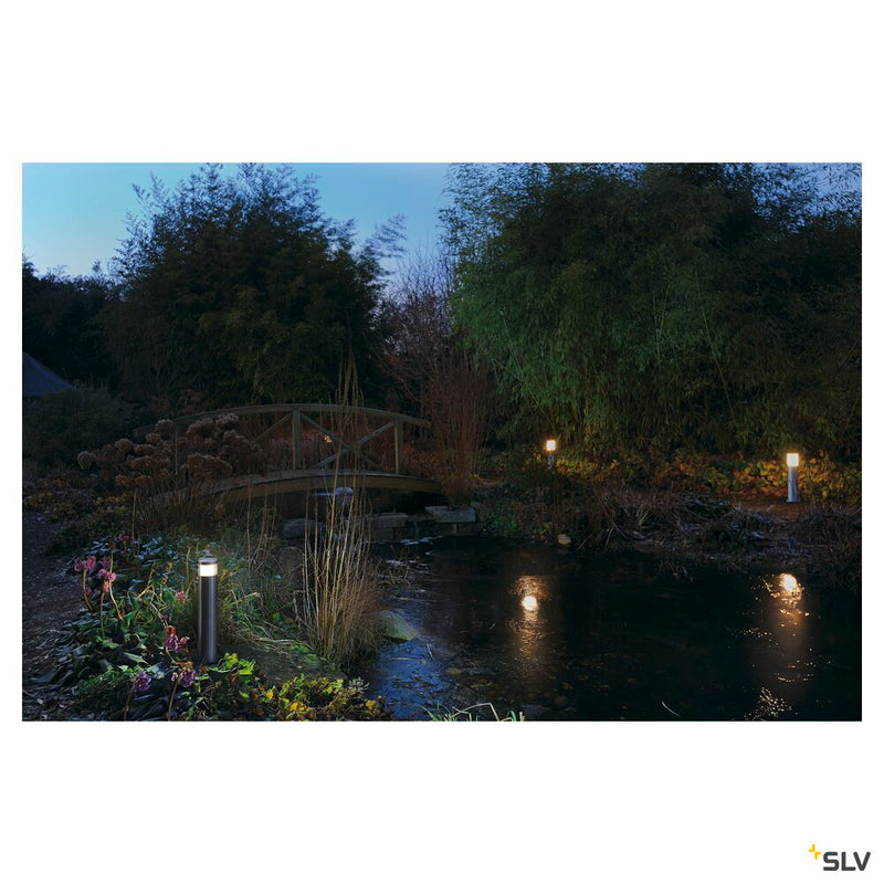 VAP SLIM 60, outdoor floor stand, TC-TSE, IP44, brushed stainless steel, Ø/H 10/60 cm, max. 20W