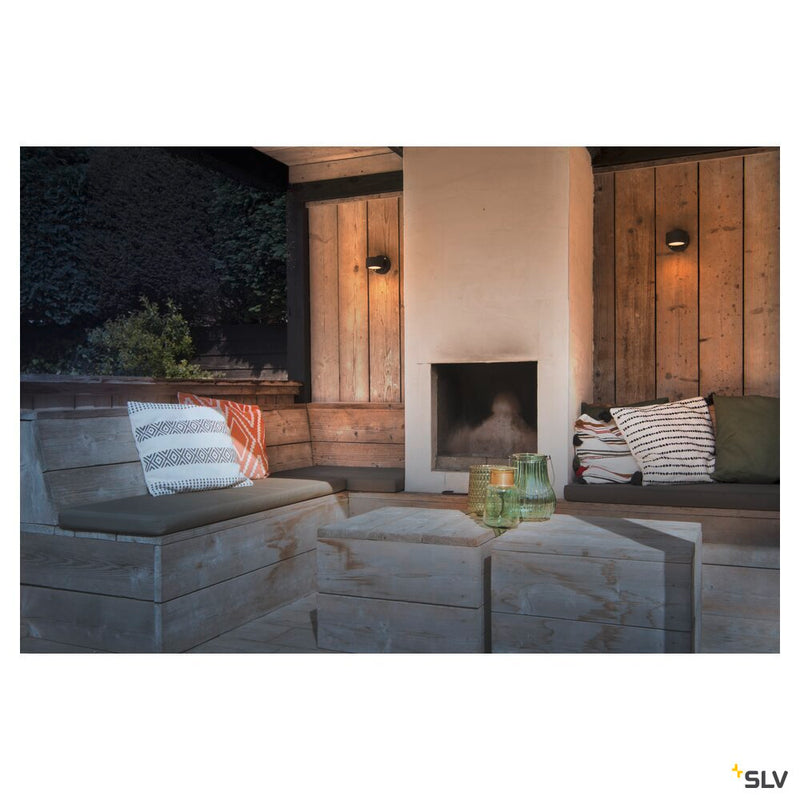 SITRA, outdoor wall light, single-headed, TCR-TSE, IP44, anthracite, max. 9W