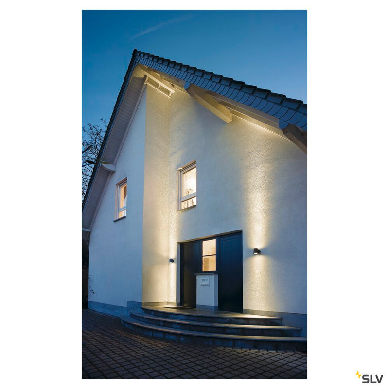 SITRA, outdoor wall light, double-headed, TCR-TSE, IP44, up/down, anthracite, max. 18W