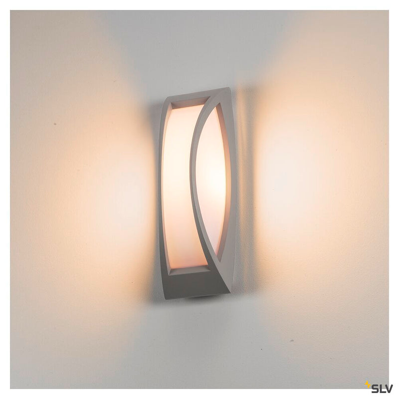 MERIDIAN 2, outdoor wall and ceiling light, TC-(D,H,T,Q)SE, IP54, silver-grey, max. 25W