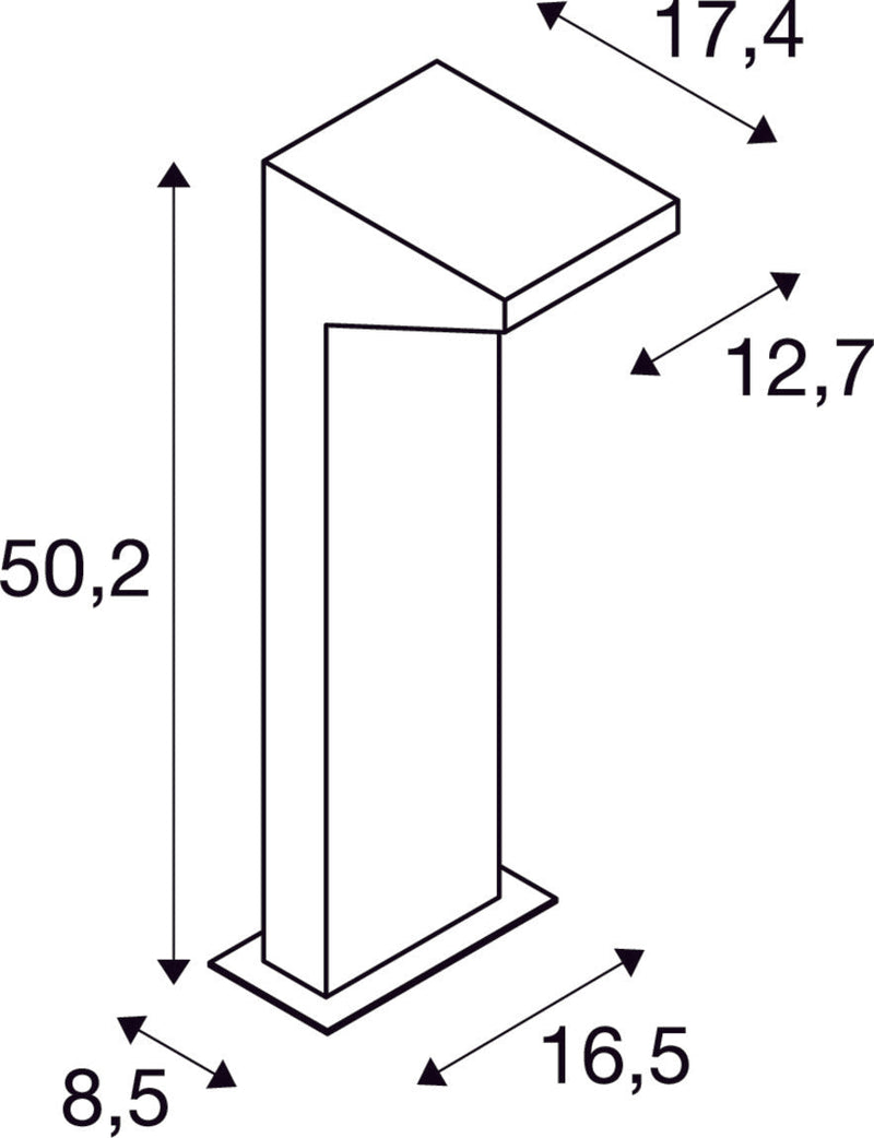 IPERI 50, outdoor floor stand, LED, 4000K, IP44, anthracite, 48 LED, L/W/H 17.4/12.7/50.2 cm