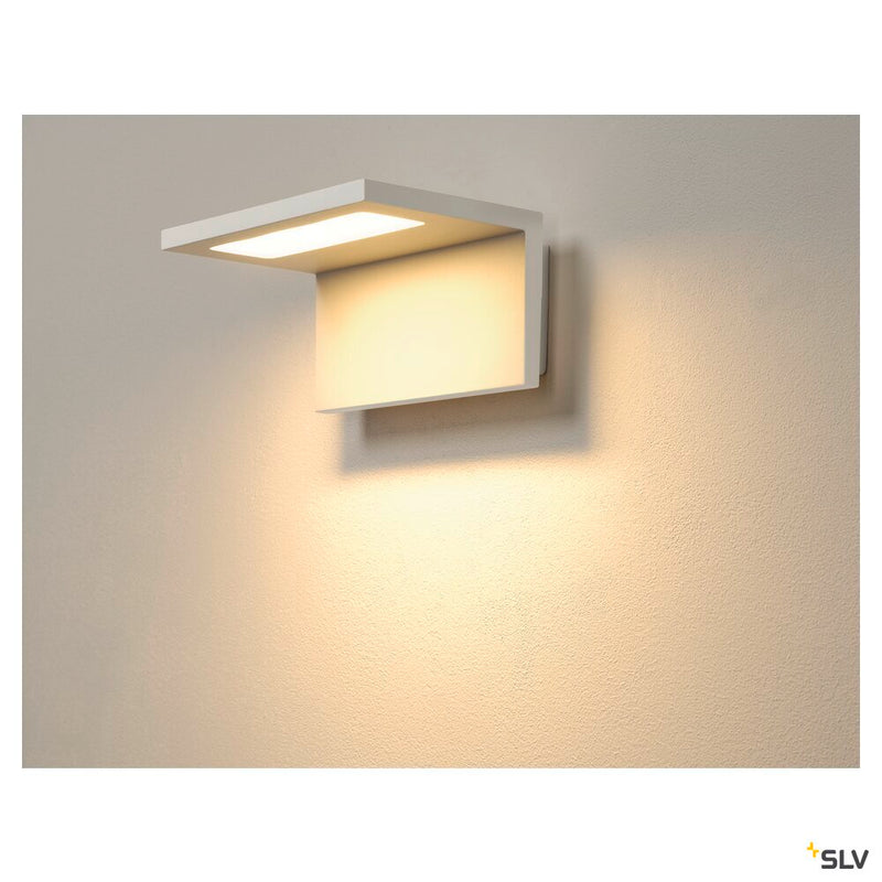 ANGOLUX WALL, outdoor wall light, LED, 3000K, IP44, white, 36 SMD LED, max. 7.51W