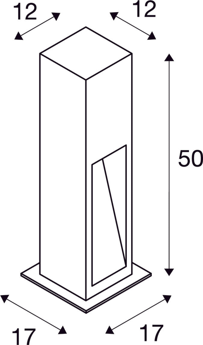 ARROCK STONE, outdoor floor stand, LED, 3000K, square, stone-grey, L/W/H 12/12/50 cm, max. 6W