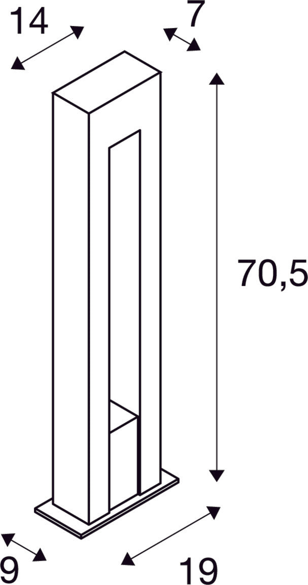 ARROCK ARC, outdoor floor stand, QPAR51, IP44, salt & pepper, granite, max. 35W