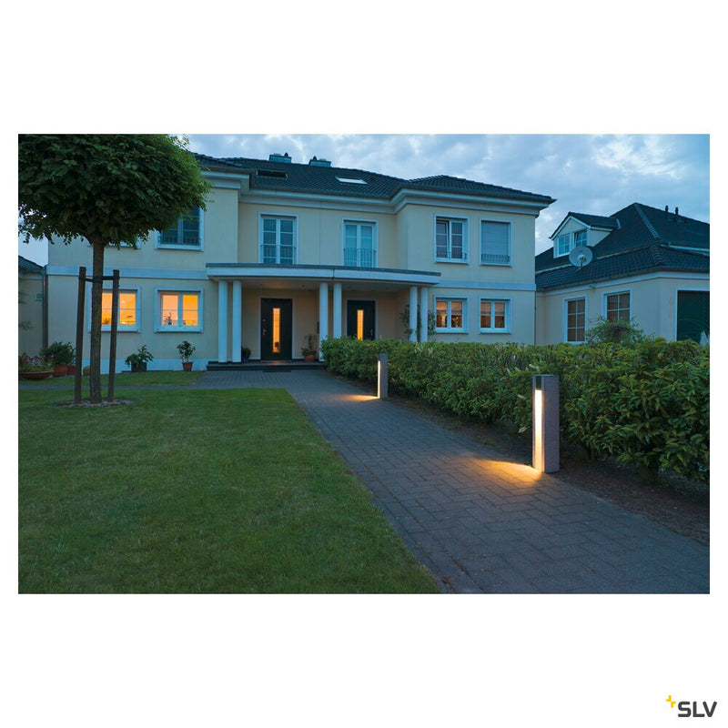 ARROCK SLOT, outdoor floor stand, LED GU10 51 mm, IP44, square, salt & pepper, granite, 4W LED