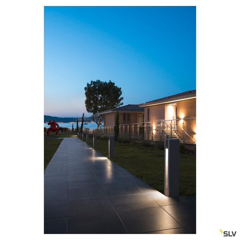 ARROCK SLOT, outdoor floor stand, LED GU10 51 mm, IP44, square, salt & pepper, granite, 4W LED