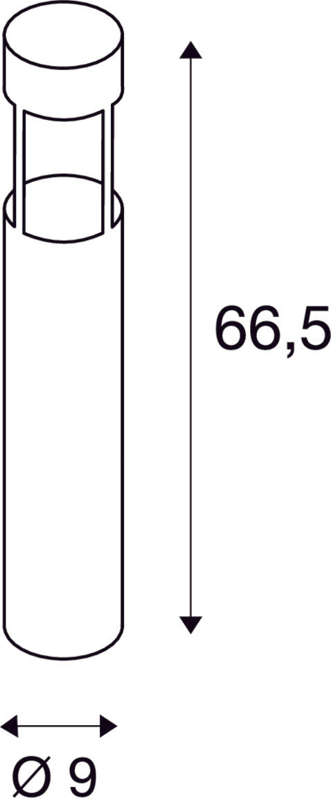 SLOTS 65, outdoor floor stand, LED, 3000K, round, rust, Ø/H 9/66.5 cm, 6.3W