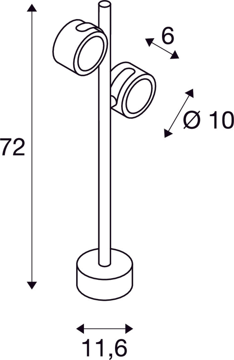 SITRA SL 360, outdoor floor stand, double-headed, TCR-TSE, IP44, anthracite, max. 18W