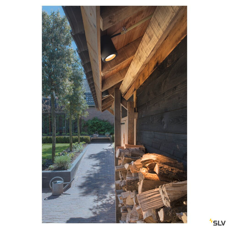 SITRA, outdoor ceiling light, TCR-TSE, IP44, round, anthracite, max. 9W