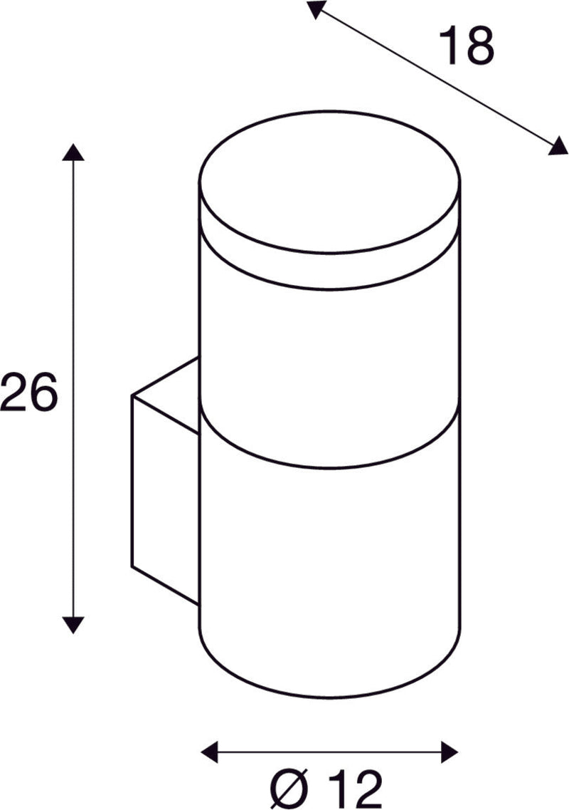F-POL WALL, outdoor wall light, TC-(D,H,T,Q)SE, IP54, round, anthracite, max. 20W