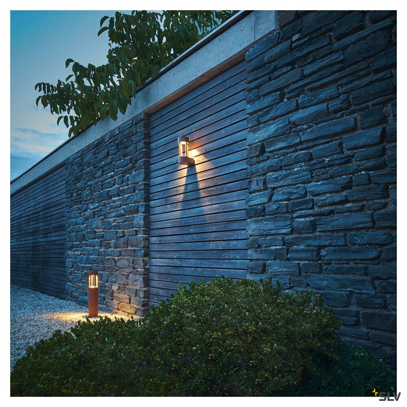 SLOTS 45, outdoor floor stand, LED, 3000K, rust, Ø/H 9/46.5 cm, 6.3W