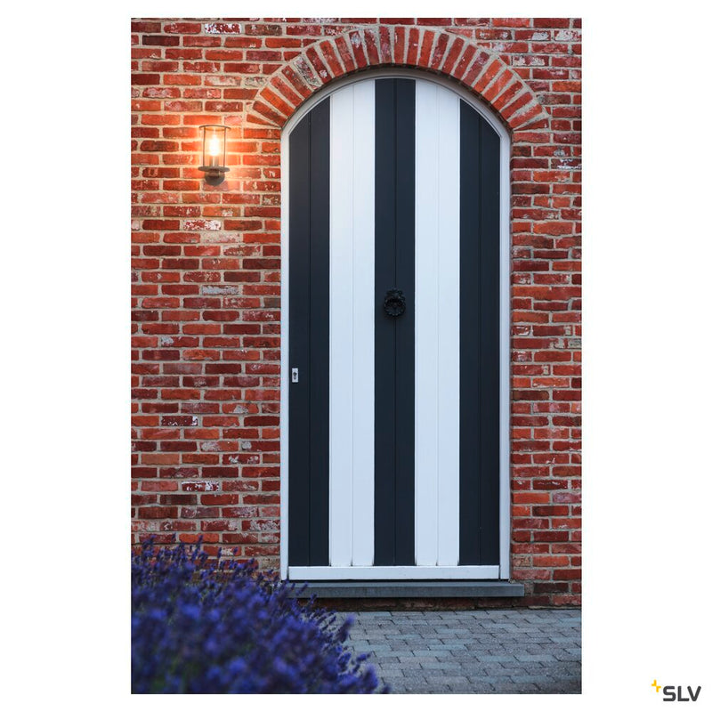 PHOTONIA, outdoor wall light, A60, IP55, round, anthracite, transparent glass, max. 60W