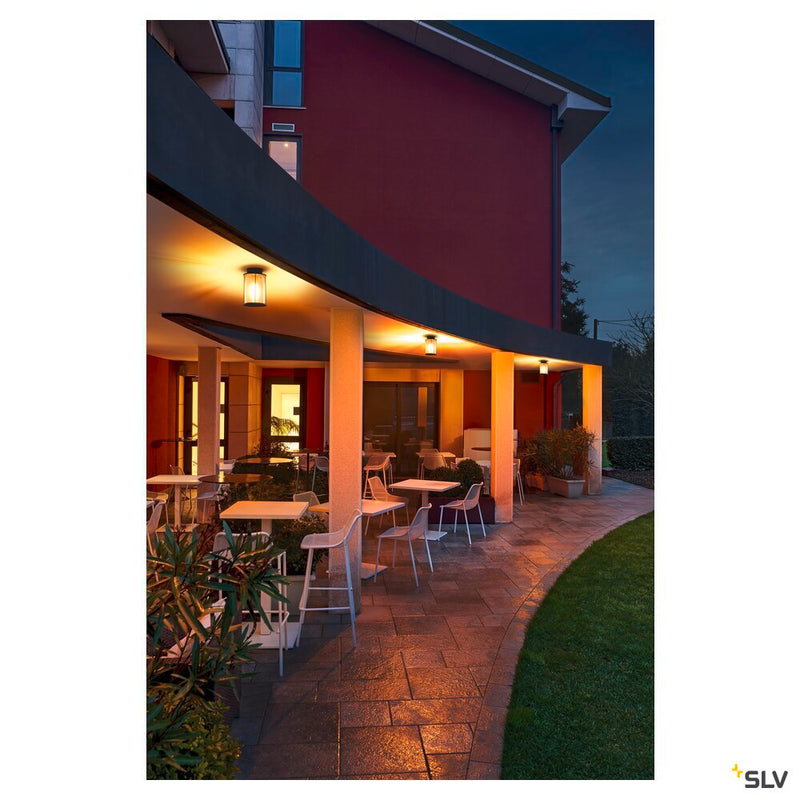 PHOTONIA, Outdoor ceiling light, A60, round, anthracite, clear glass