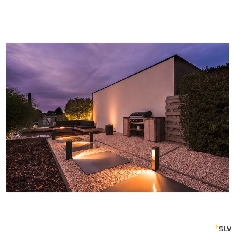 SLOTBOX 40, outdoor floor stand, LED, 3000K, IP44, square, anthracite, L/W/H 12/7/40, 4W