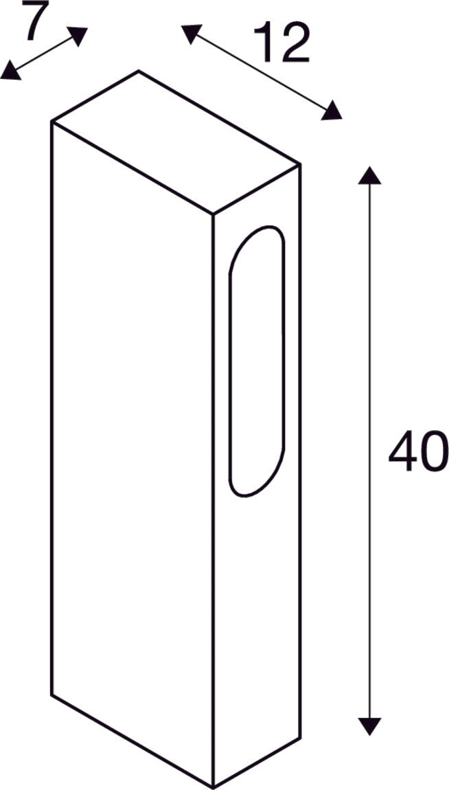 SLOTBOX 40, outdoor floor stand, LED, 3000K, IP44, square, anthracite, L/W/H 12/7/40, 4W
