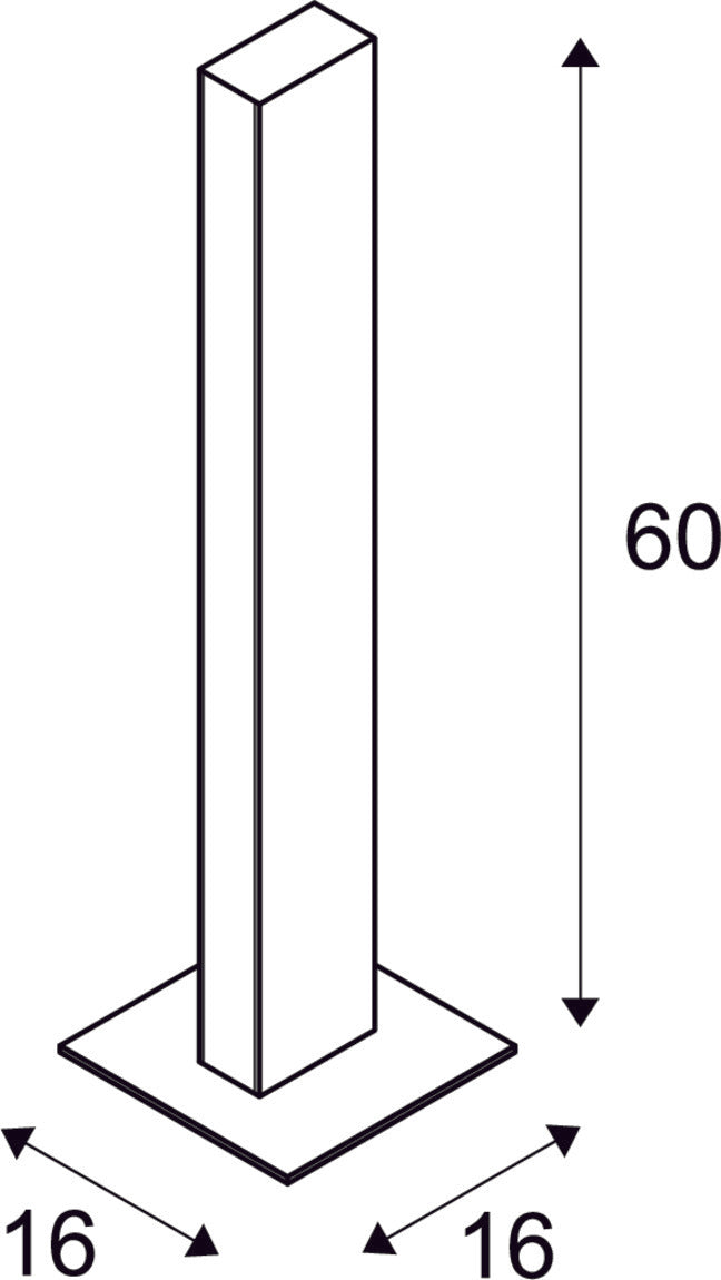 H-POL, pathway and floor stand, single-headed, LED, 3000K, anthracite, L/W/H 16.5/16.5/66 cm