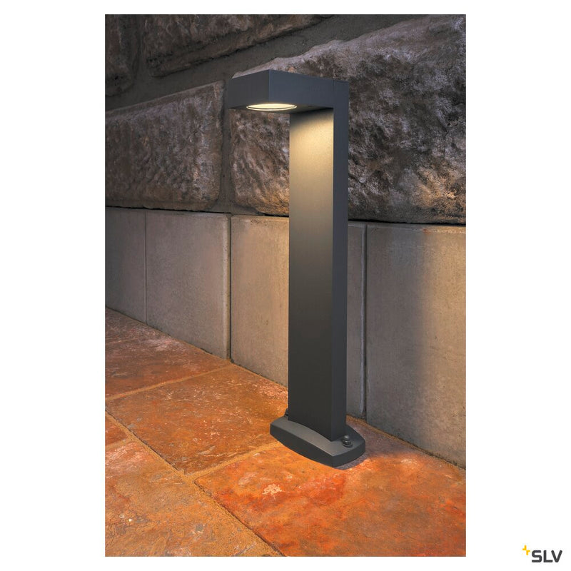 QUADRASYL 75, outdoor floor lamp, energy saving lamp GX53, IP44, square, anthracite, L/W/H 19/22.5/75 cm, max. 11W