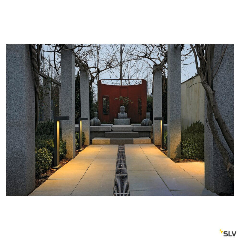 QUADRASYL 75, outdoor floor lamp, energy saving lamp GX53, IP44, square, anthracite, L/W/H 19/22.5/75 cm, max. 11W