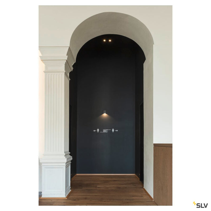 QUAD 1 XL, wall light, LED, 3000K, IP44, square, anthracite, 3.2W