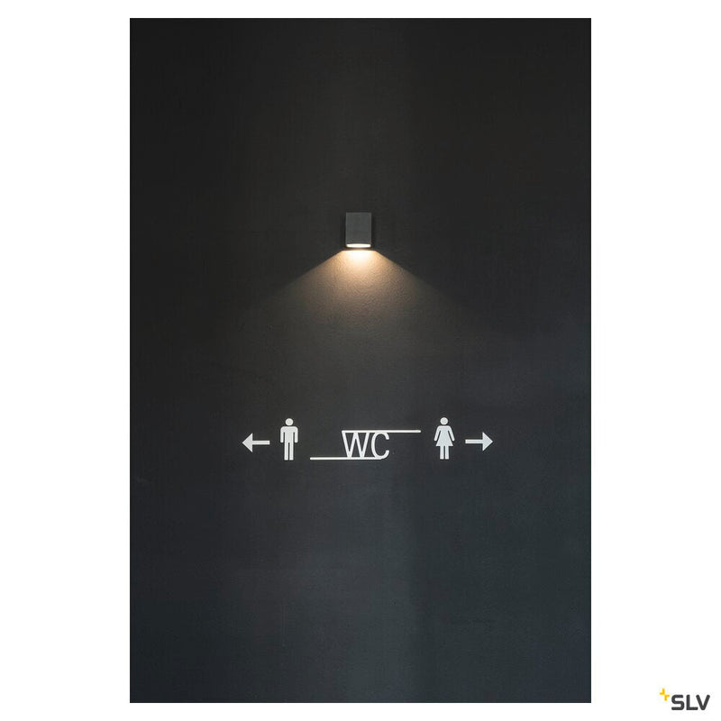 QUAD 1 XL, wall light, LED, 3000K, IP44, square, anthracite, 3.2W