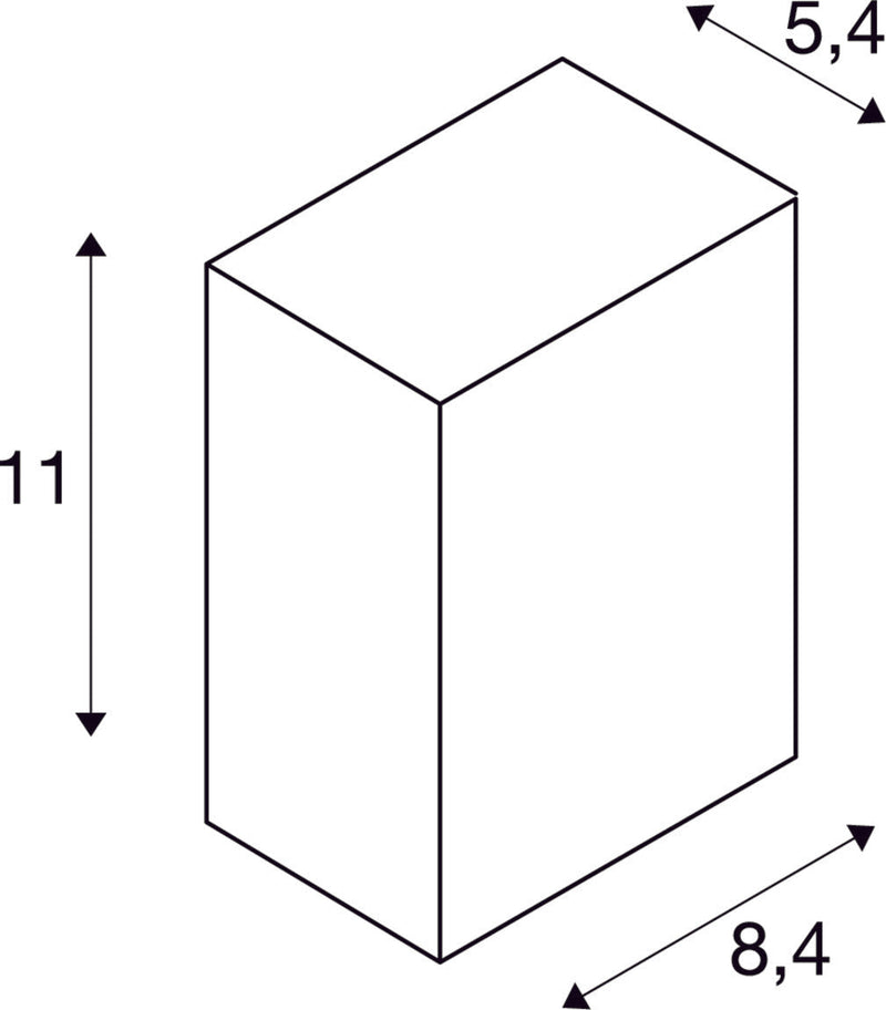 QUAD 1 XL, wall light, LED, 3000K, IP44, square, anthracite, 3.2W