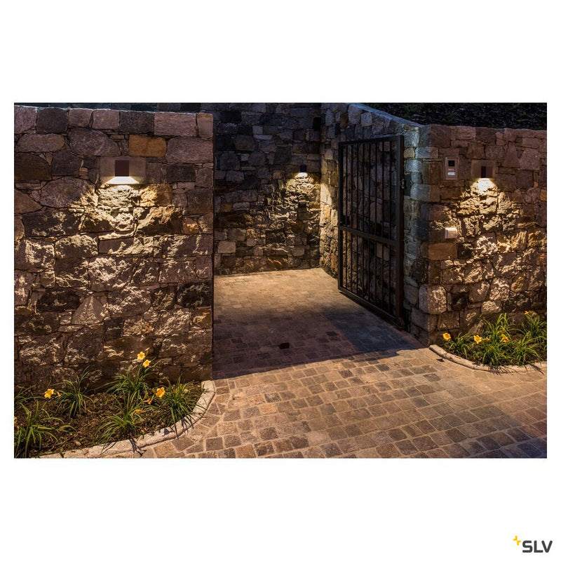 QUAD 1, wall light, LED, 3000K, IP44, square, anthracite, 4.6W