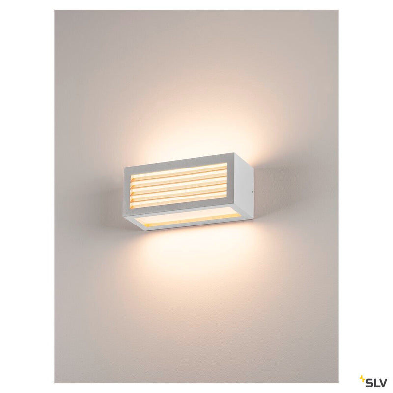 BOX-L, outdoor wall light, TC-(D,H,T,Q)SE, IP44, square, white, max. 18W