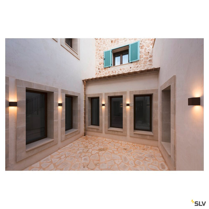 SITRA CUBE, outdoor wall light, TCR-TSE, IP44, rust, max. 18W